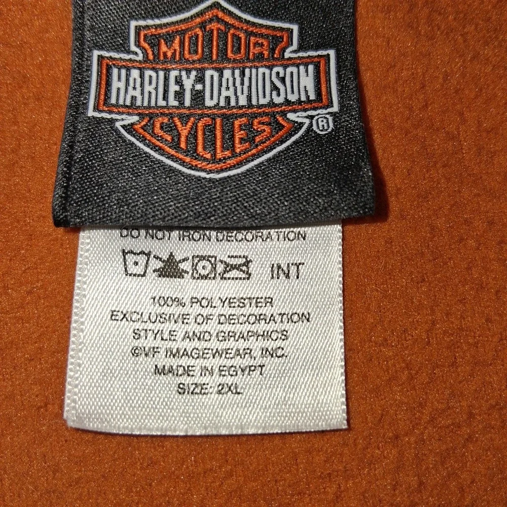 Harley Davidson Jacket Mens XXL Orange Fleece Half Zip Pullover Embroidered Logo